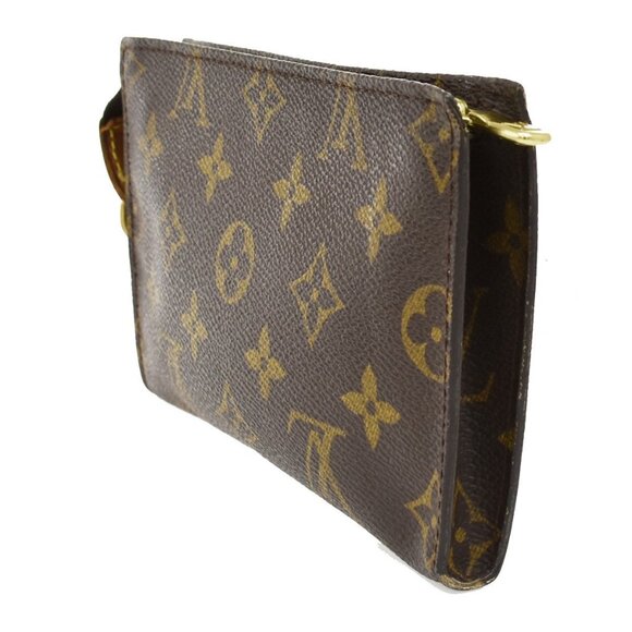 LOUIS VUITTON Logo BUCKET PM Pouch Bag Monogram Leather Brown France 60EF633 - Picture 4 of 13